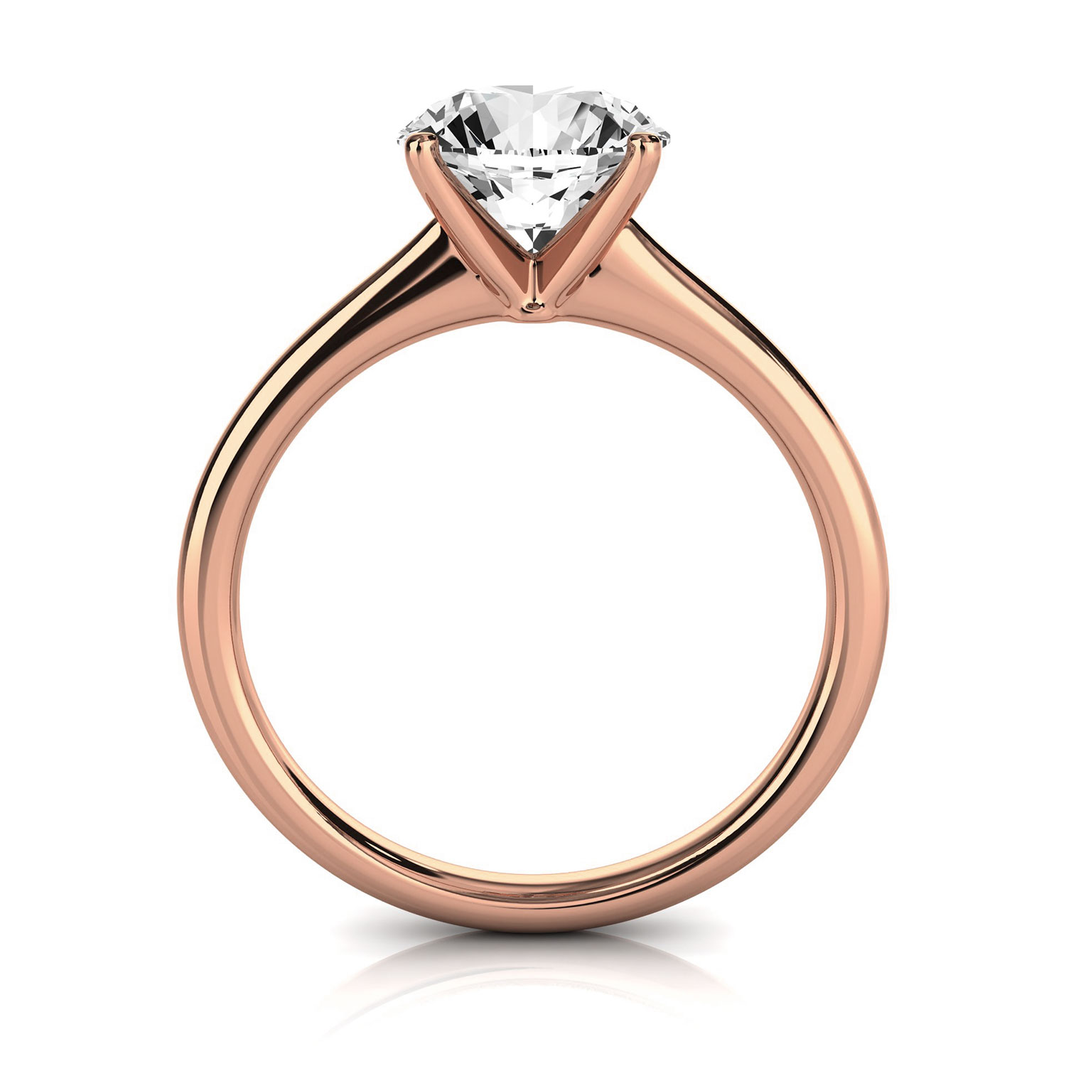 14K Rose Gold Reli 2 MM Solitaire Ring